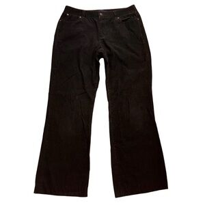 Talbots Pants Black Corduroy Curvy Mid Rise